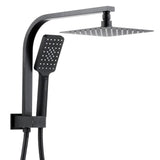 TARAN Twin Shower Half Rail Top Inlet Square (200mm) - Matte Black