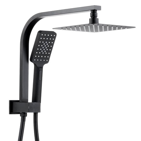 TARAN Twin Shower Half Rail Top Inlet Square (200mm) - Matte Black