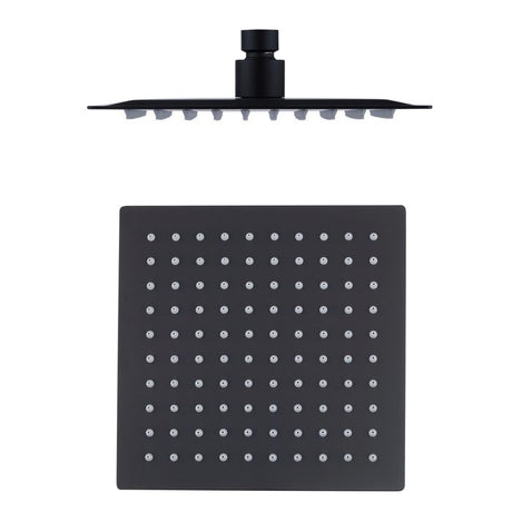 TARAN Twin Shower Half Rail Top Inlet Square (200mm) - Matte Black