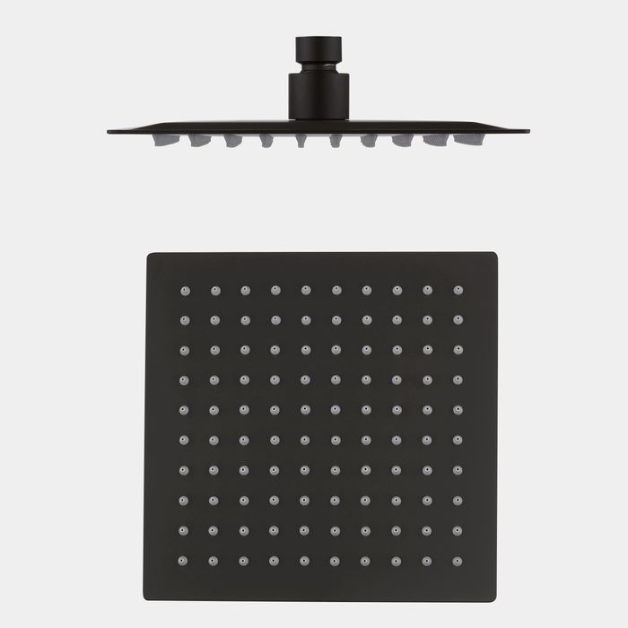 TARAN Twin Shower Half Rail Top Inlet Square (200mm) - Brushed Gun Metal