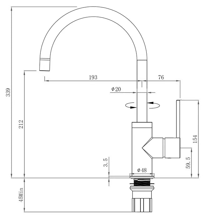 VETTO Kitchen Mixer - Brushed Nickel