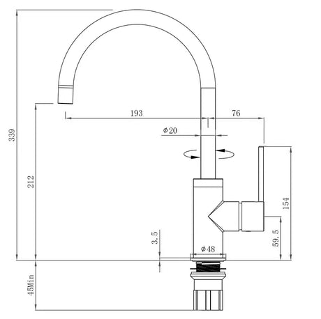VETTO Kitchen Mixer - Brushed Nickel