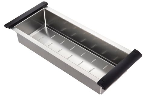Square stainless-steel colander for kitchen sinks 452X190X91