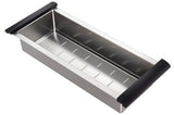 Square stainless-steel colander for kitchen sinks 452X190X91