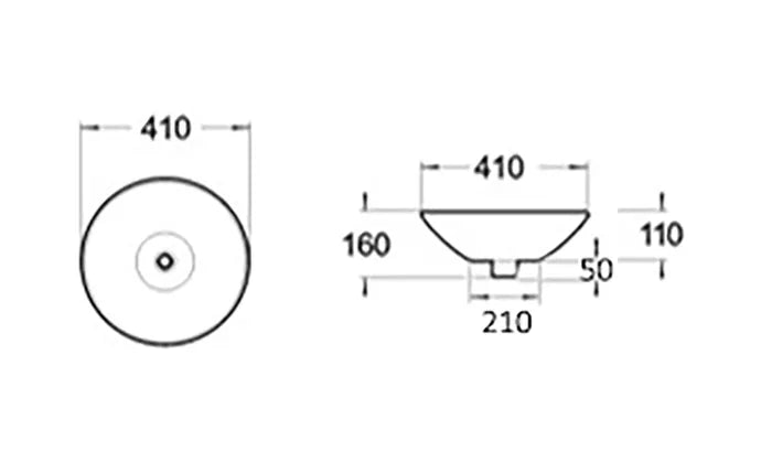 INS Semi Insert Basin (Round: 410x410x110)