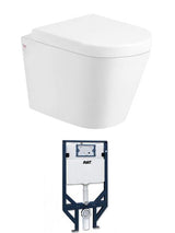 Alzano Rimless Wall Hung White Toilet Pan with Cistern