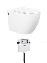 VOGHERA Rimless Wall Faced Floor  White Toilet Pan with Cistern