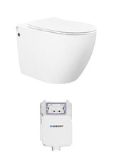 VOGHERA Rimless Wall Faced Floor  White Toilet Pan with Cistern