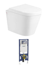 Alzano Rimless Wall Hung White Toilet Pan with Cistern