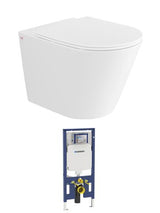 Alzano Rimless Wall Hung White Toilet Pan with Cistern