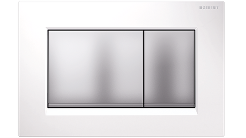 Geberit Sigma Push Plate Square White Matte Chrome Trim