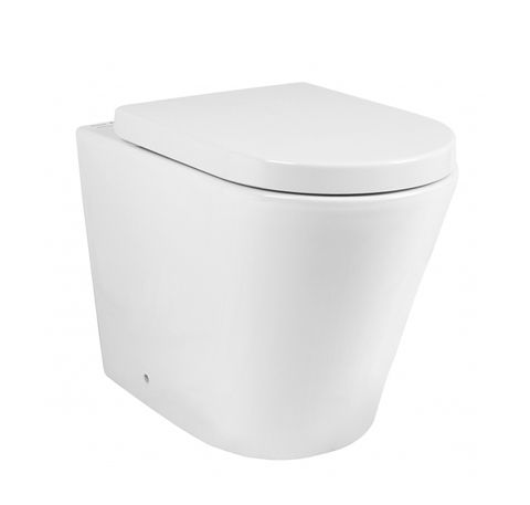 ALZANO Rimless Wall Faced Floor Toilet Pan - Matte White