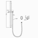 PAVIA Shower Rail with Round Handheld Shower Piece - Brushed Gold