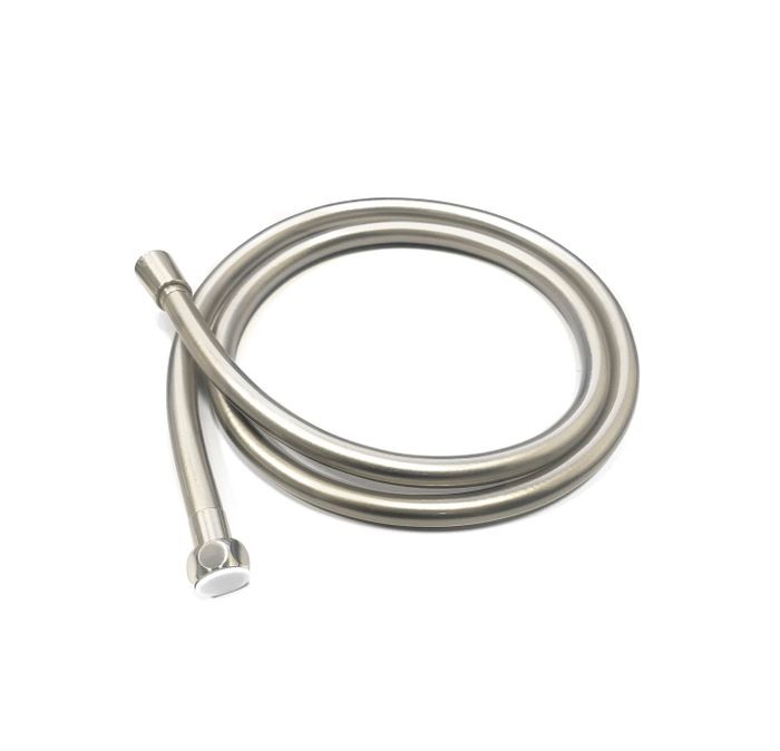 PAVIA Shower Rail with Round Handheld Shower Piece - Brushed Nickel