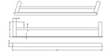 VETTO Double Towel Rail (600mm) - Brushed Gold