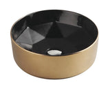 STAR basin Matt Black Gold (Round: 400x400x140)