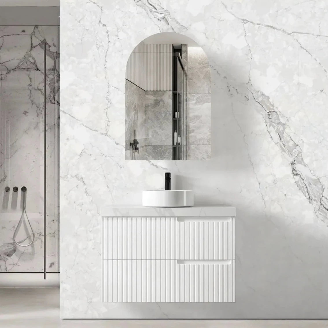 Vanity NOOSA Wall Hung 900mm Satin White