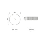HUDSON Concrete White Basin (Round: 400x400x120)