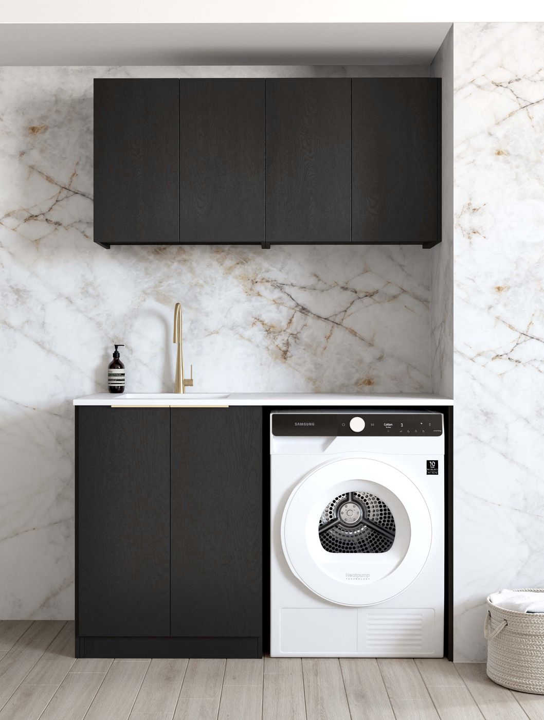 Byron Black Oak Cabinet Laundry Set 1305x600x2100 (Style B)