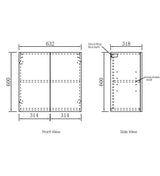Byron Natural Oak Laundry Cabinet Set 1305x600x2100mm (Style B)