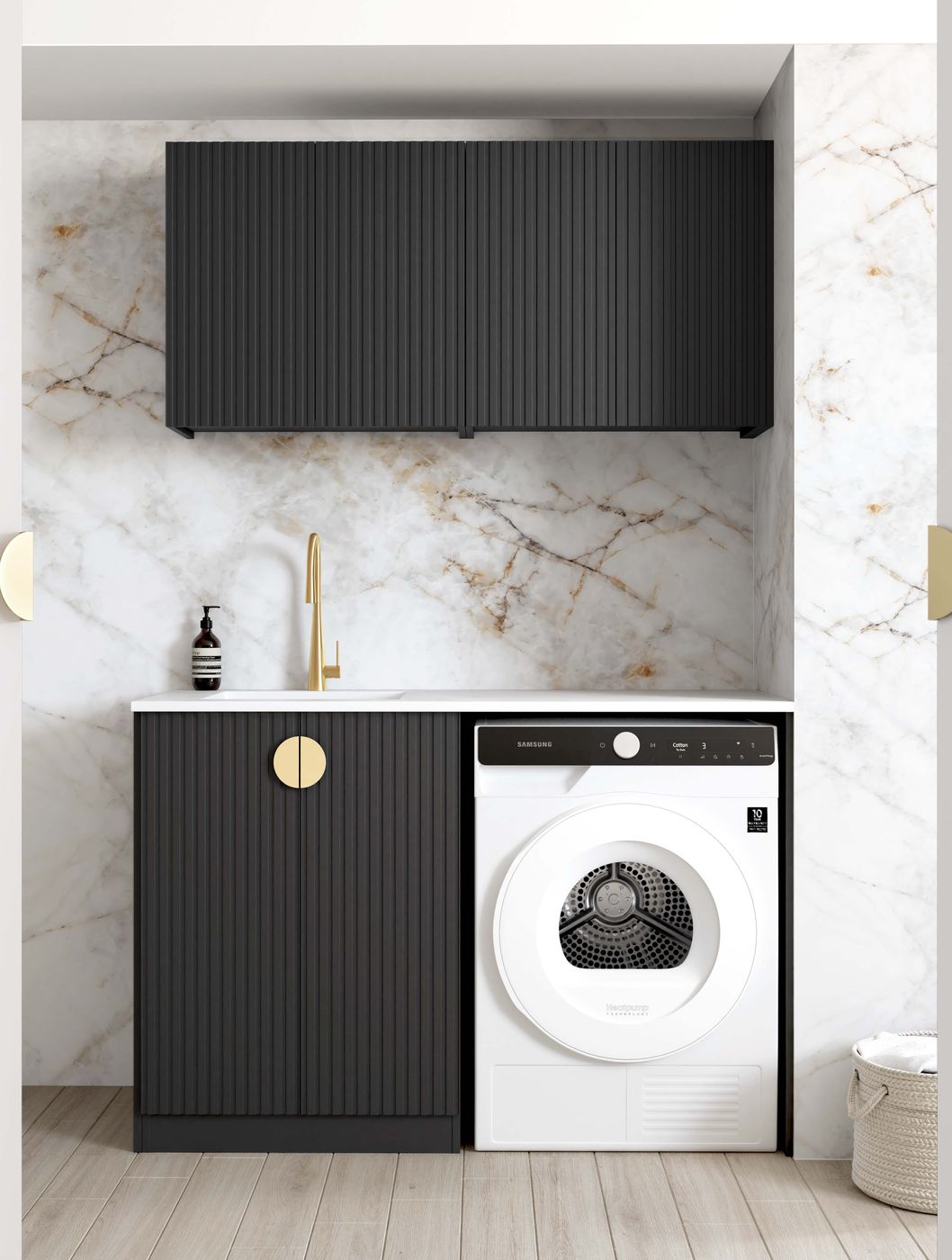 Marlo Black Cabinet Laundry Set 1305x600x2100 (Style B)