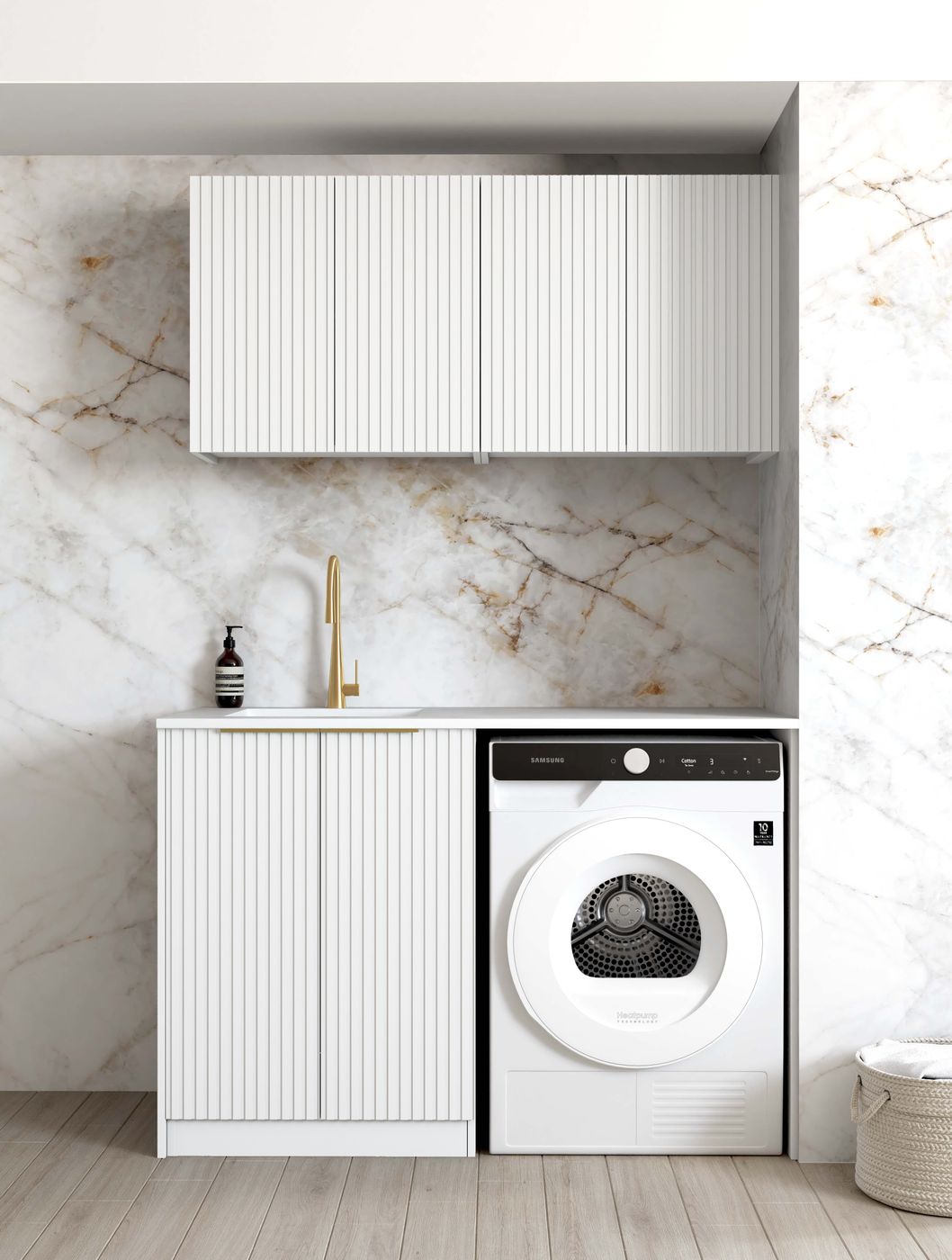 Noosa White Cabinet Laundry Set 1305x600x2100 (Style B)