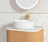 BURLEIGH Wall Hung Curve Vanity Woodland Oak (All Sizes)