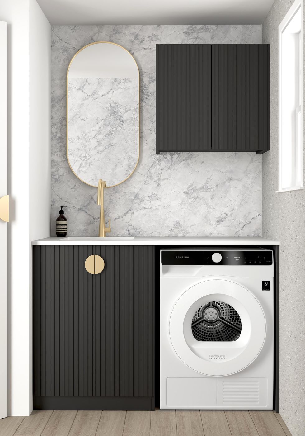 Marlo Black Cabinet Laundry Set 1305x600x2100 (Style A)