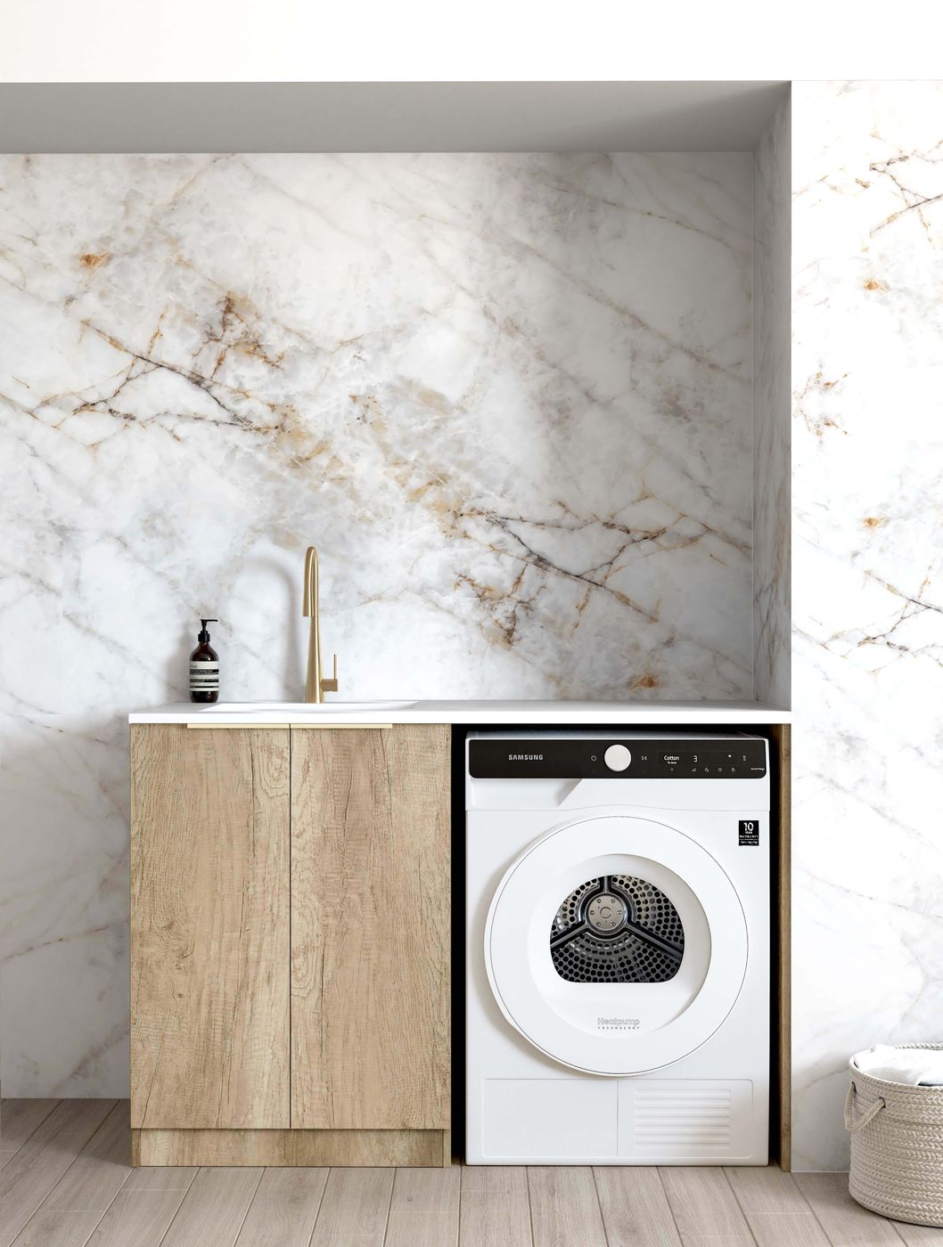 Byron Natural Oak Laundry Cabinet Set 1300x600x900mm