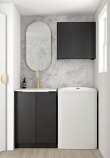 Byron Black Oak Mini Laundry (Wall and Base Cabinet Set 650mm)