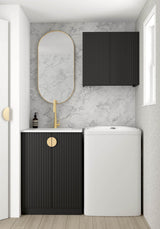 Marlo Black Mini Laundry (Wall and Base Cabinet Set 650mm)