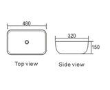 Artis O'96 455x325x135 Matte Black & Gloss White Oval Basin Ultra Slim