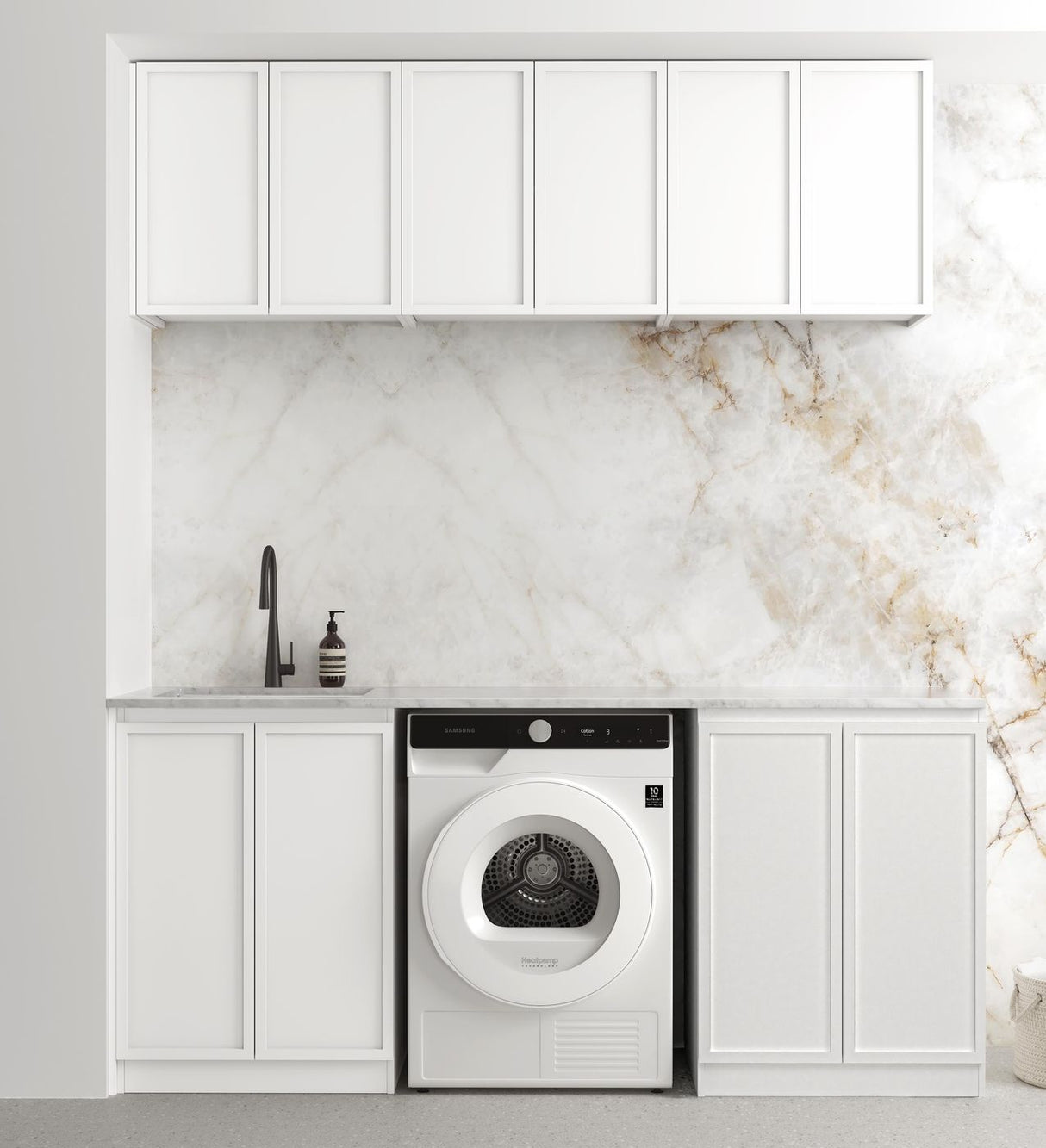 Hampshire White Laundry Cabinet Set 1960x600x2100 (Set B)