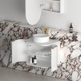 Lancaster Wall Hung Curve Vanity Satin White (All Size)