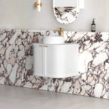 Lancaster Wall Hung Curve Vanity Satin White (All Size)