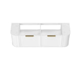 Lancaster Wall Hung Curve Vanity Satin White (All Size)