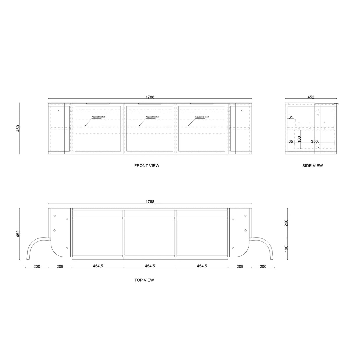 Lancaster Wall Hung Curve Vanity Satin White (All Size)