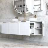 Lancaster Wall Hung Curve Vanity Satin White (All Size)