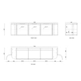 Lancaster Wall Hung Curve Vanity Satin Black (All Size)