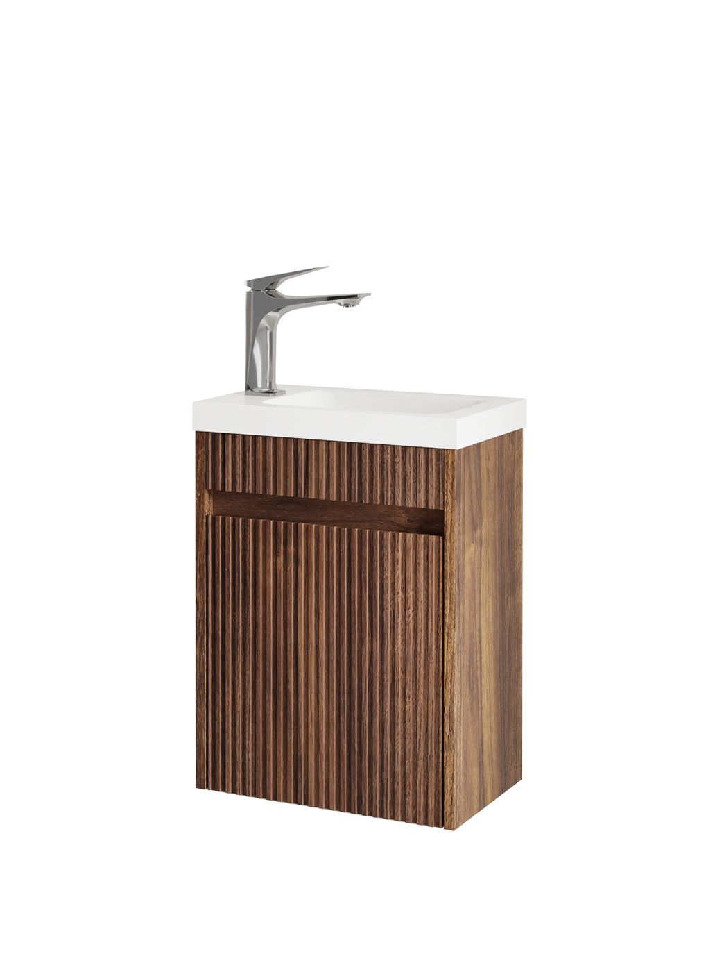 Otti Mini Ensuite Fluted Vanity 400mm (Sable Walnut)