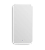 NEWPORT Back-Lit LED Soft Square Metal Frame Mirror 1500x750mm Matte White