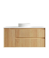 BYRON Fluted Wall Hung Vanity Woodland Oak (All Sizes)