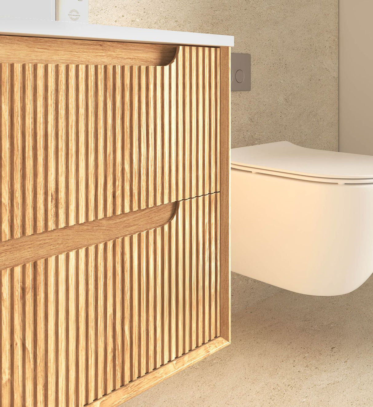 BYRON Fluted Wall Hung Vanity Woodland Oak (All Sizes)