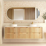 BYRON Fluted Wall Hung Vanity Woodland Oak (All Sizes)