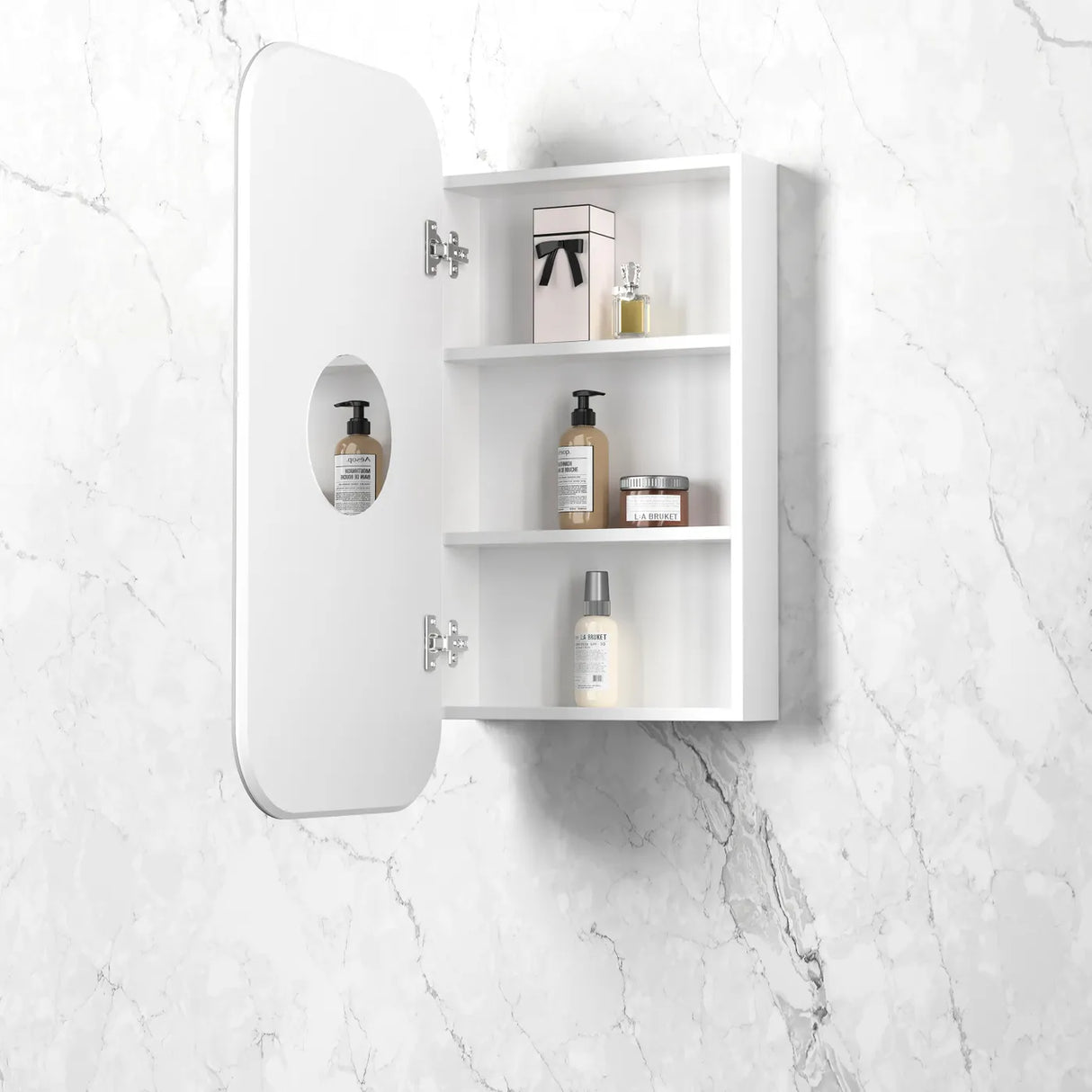 NEWPORT Matte White Shaving Cabinet W450xH900mm