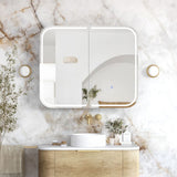 NEWPORT Natural Oak Front-Lit LED Soft Square Shaving Cabinet (Optional Sizes)