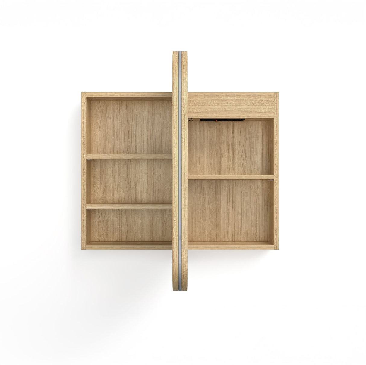 NEWPORT Natural Oak Front-Lit LED Soft Square Shaving Cabinet (Optional Sizes)