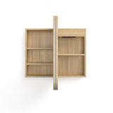 NEWPORT Natural Oak Front-Lit LED Soft Square Shaving Cabinet (Optional Sizes)