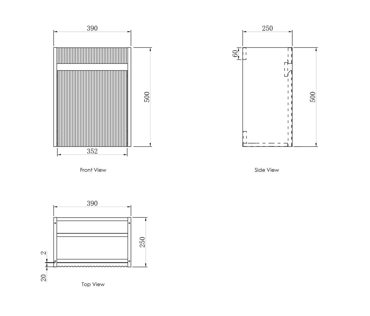 Otti Mini Ensuite Fluted Vanity 400mm (Matte White)