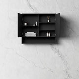 MARLO Matte Black Mirror Shaving Cabinet 900mm